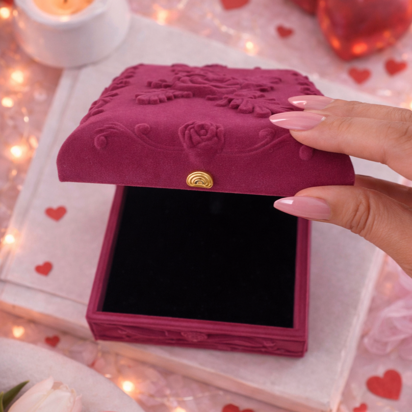 Floral Velvet Jewelry Gifting Case