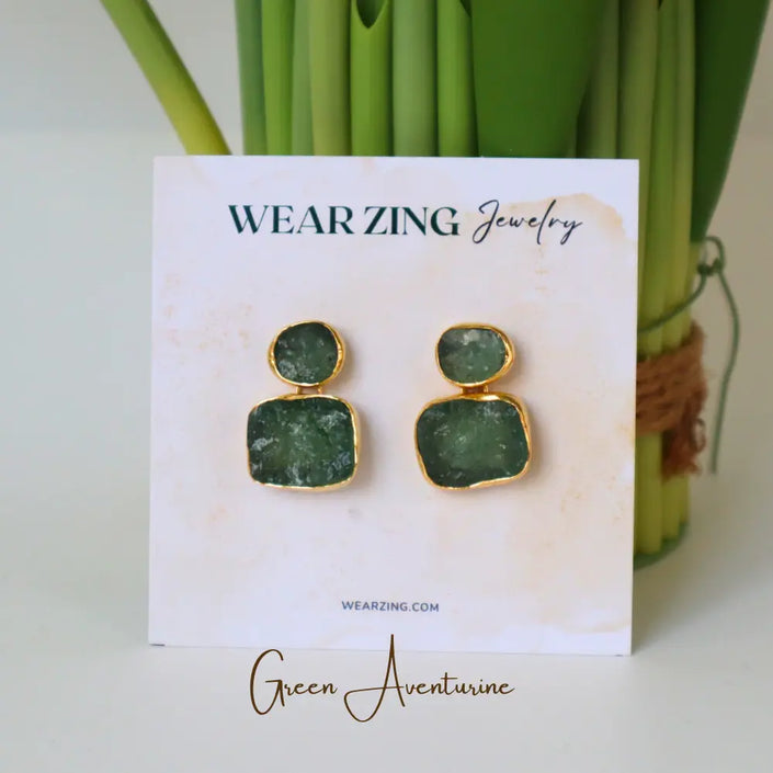Aventurine Double Drops WearZing - Crystal Jewelry Store in India