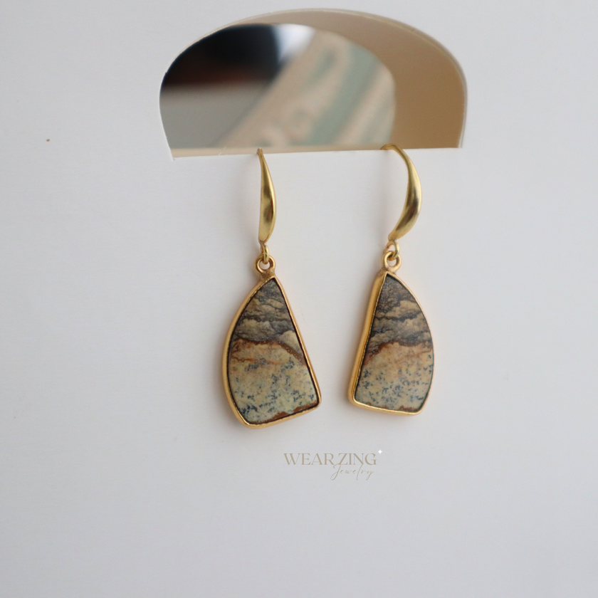 Landscape Jasper Loop Earring
