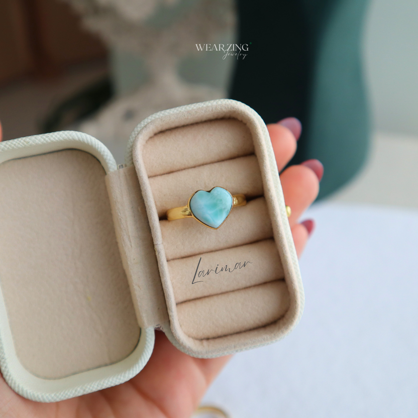 Larimar Heart Ring