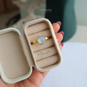 Moonstone Heart Ring