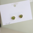 Peridot Mini Heart Studs