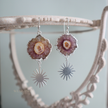 Pink Spark Silver Solar Earrings