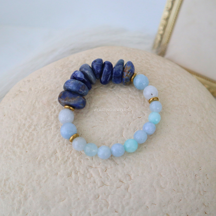 Crisp Blue Bead Bracelet