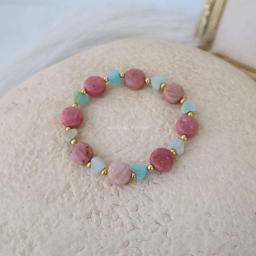 Pastel Heart Bead Bracelet