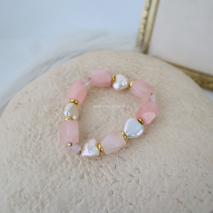 Rose Heart Bead Bracelet