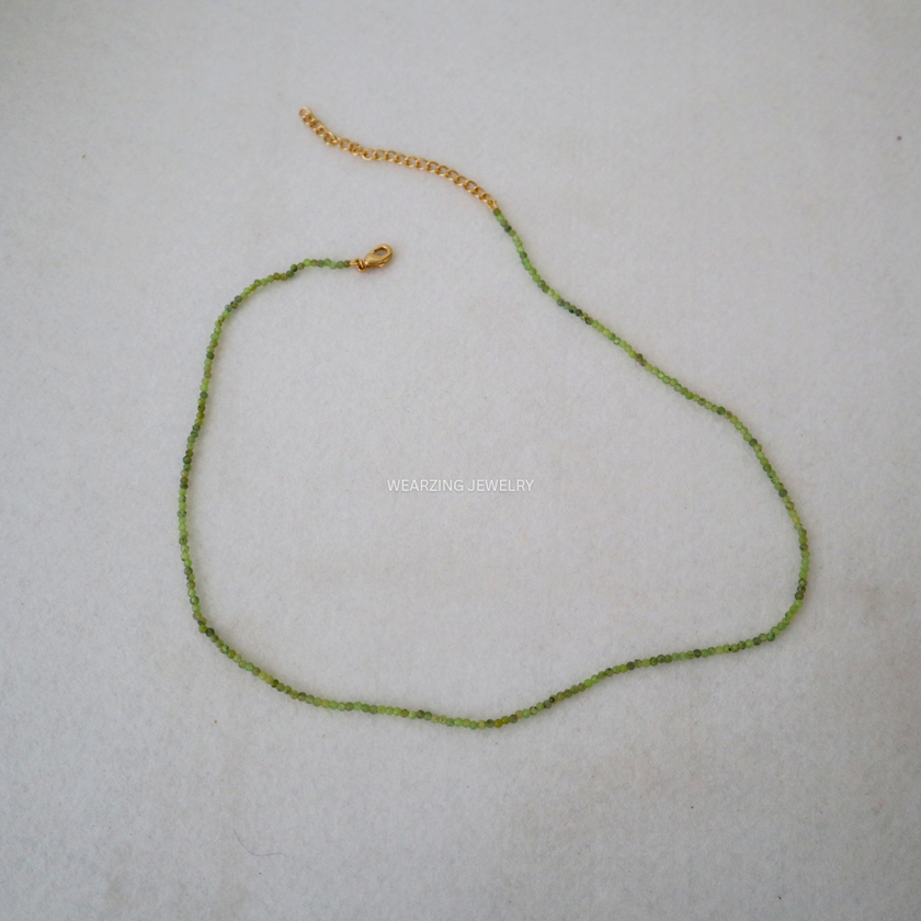 Chrysoprase Dainty Bead Necklace