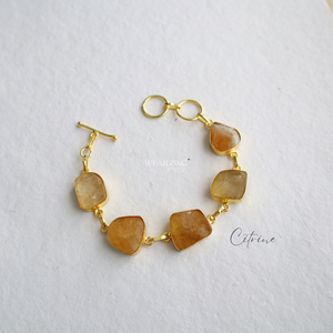 Raw Citrine Line Bracelet