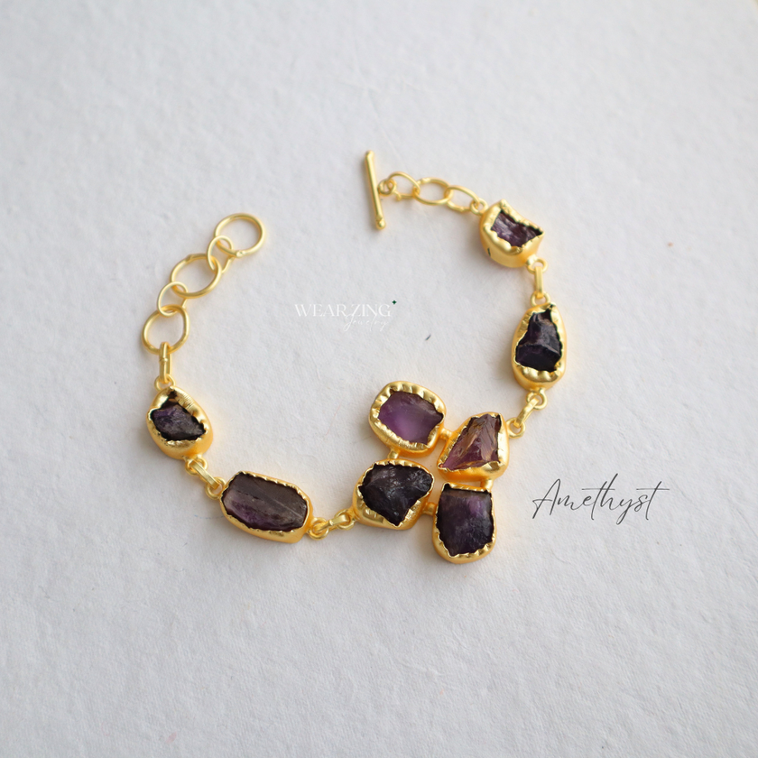 Raw Flora Amethyst Bracelet