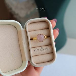 Rose Quartz Heart Ring