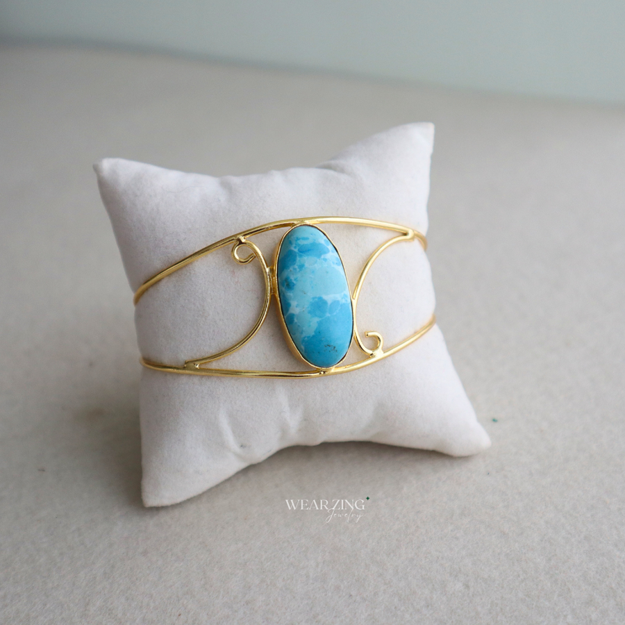 Turquoise Oval Curve Cuff