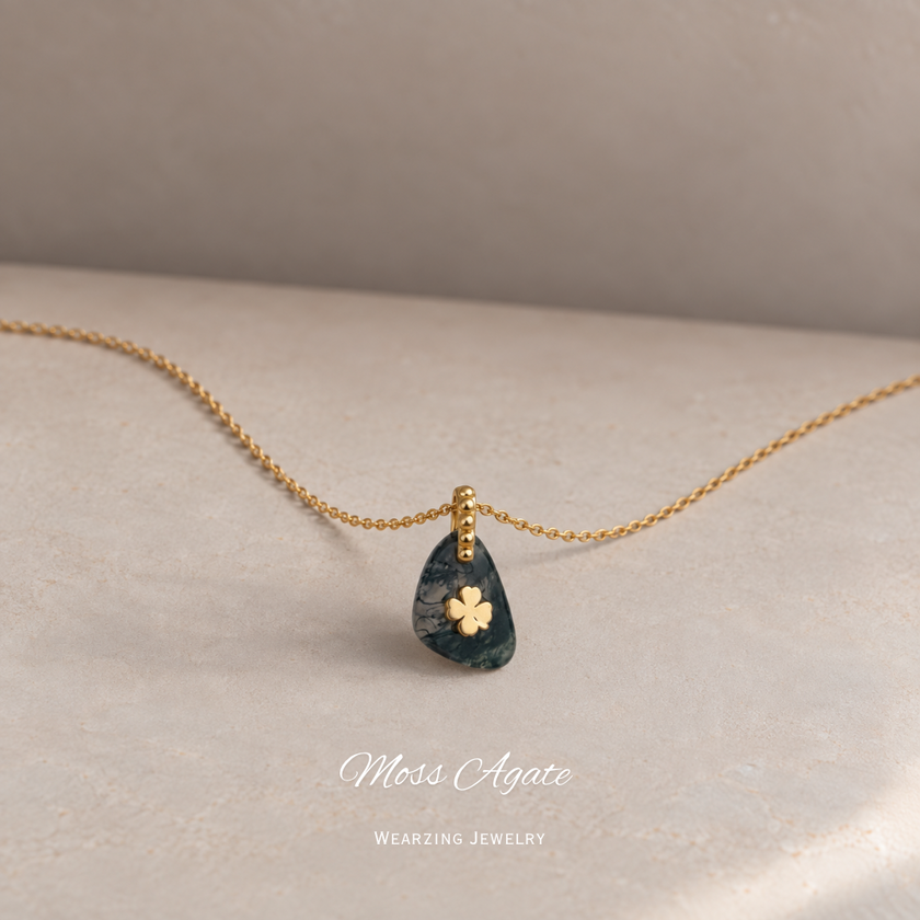 Moss Agate Zest Charm Pendant WearZing - Crystal Jewelry Store in India