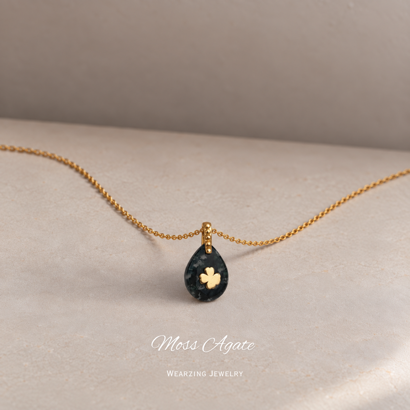 Moss Agate Zest Charm Pendant WearZing - Crystal Jewelry Store in India