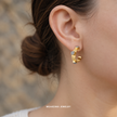 Moonstone Raw Studed Hoops WearZing - Crystal Jewelry Store in India