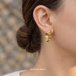 Peridot Raw Studed Hoops WearZing - Crystal Jewelry Store in India