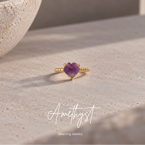 Amethyst Amore Heart Ring WearZing - Crystal Jewelry Store in India