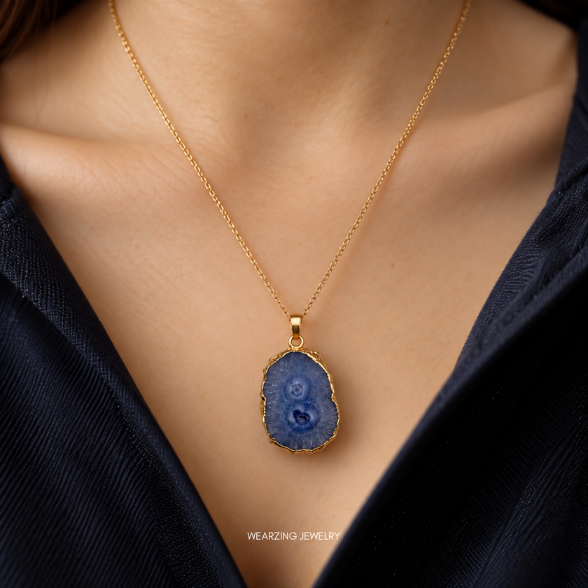 Light Blue Mini Solar Pendants WearZing - Crystal Jewelry Store in India
