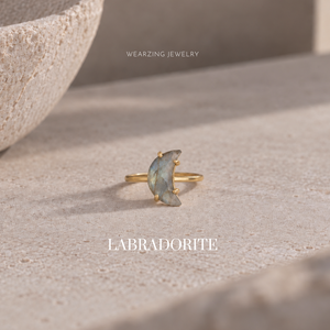 Labradorite moon ring WearZing - Crystal Jewelry Store in India