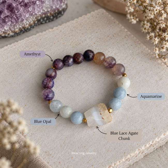 Serenity Glow Bead Bracelet WearZing - Crystal Jewelry Store in India