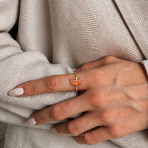 Carnelian moon ring WearZing - Crystal Jewelry Store in India