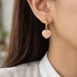 Rose Quartz Amore Hoops WearZing - Crystal Jewelry Store in India