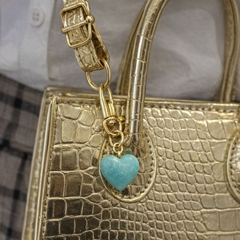 Amazonite Heart Throb Bagcharm