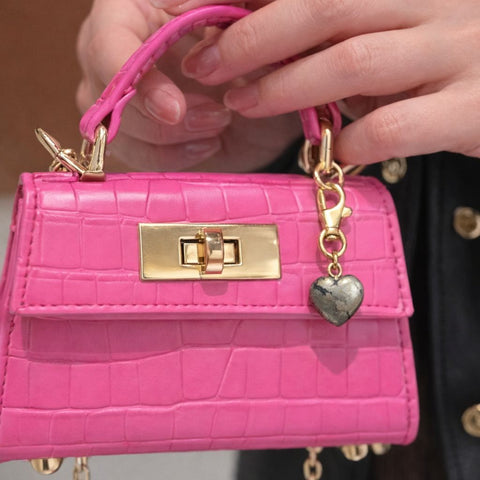 Pyrite Heart Throb Bagcharm