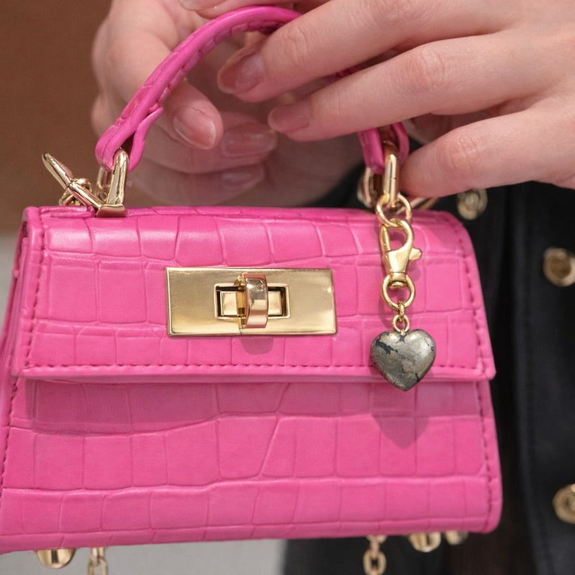 Pyrite Heart Throb Bagcharm