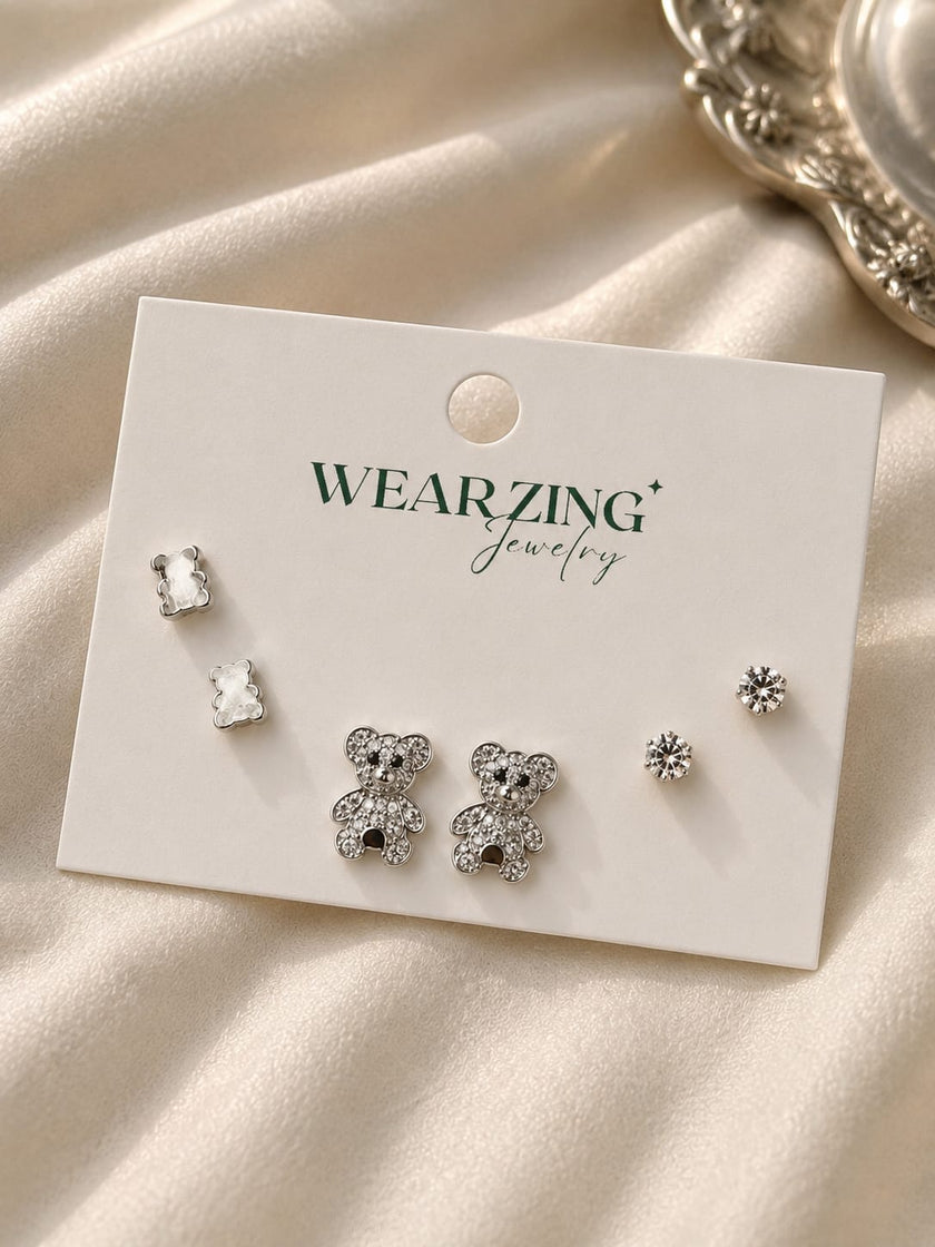 Minimal Stud Set of 3 WearZing - Crystal Jewelry Store in India