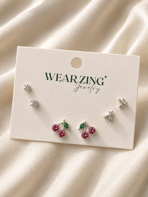 Minimal Stud Set of 3 WearZing - Crystal Jewelry Store in India