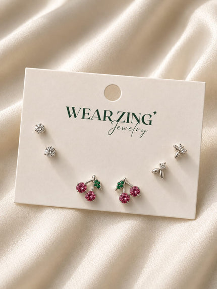 Minimal Stud Set of 3 WearZing - Crystal Jewelry Store in India