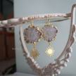 White Spark Gold Solar Earrings
