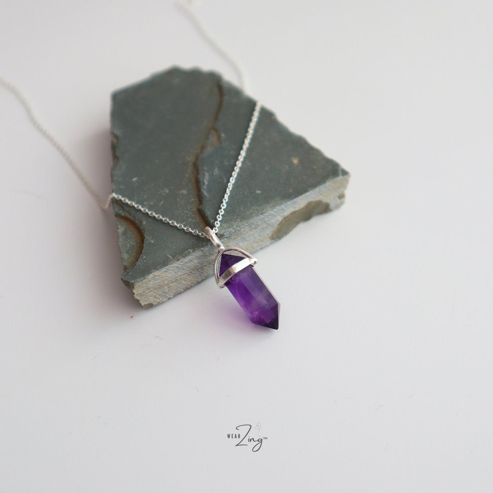 Aura Silver Pendant - Amethyst WearZing 