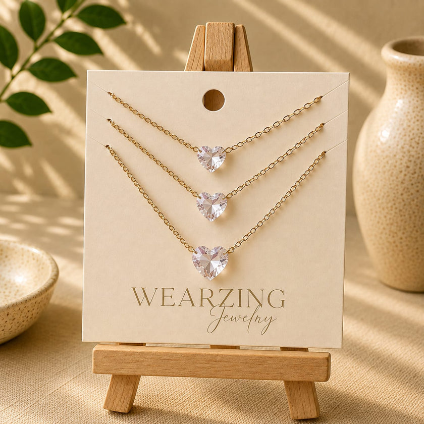 Heart Solitaire Layered Chain Necklace