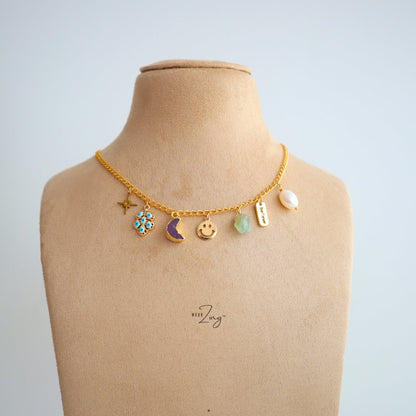 Blue Multi Charm Neckpiece WearZing 