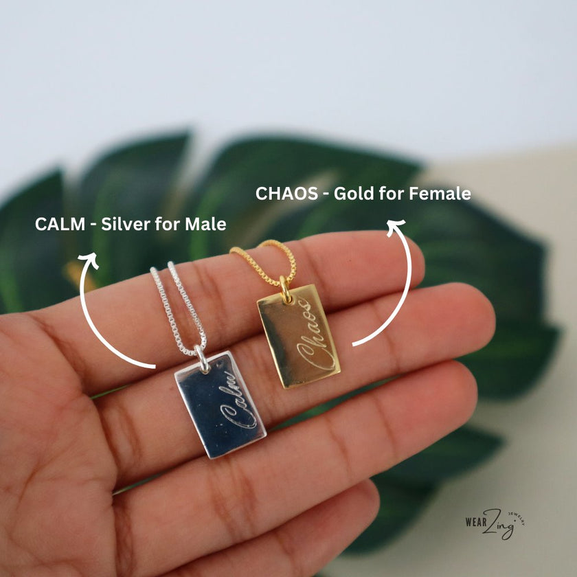Calm to my Chaos Couple Pendant Set WearZing 