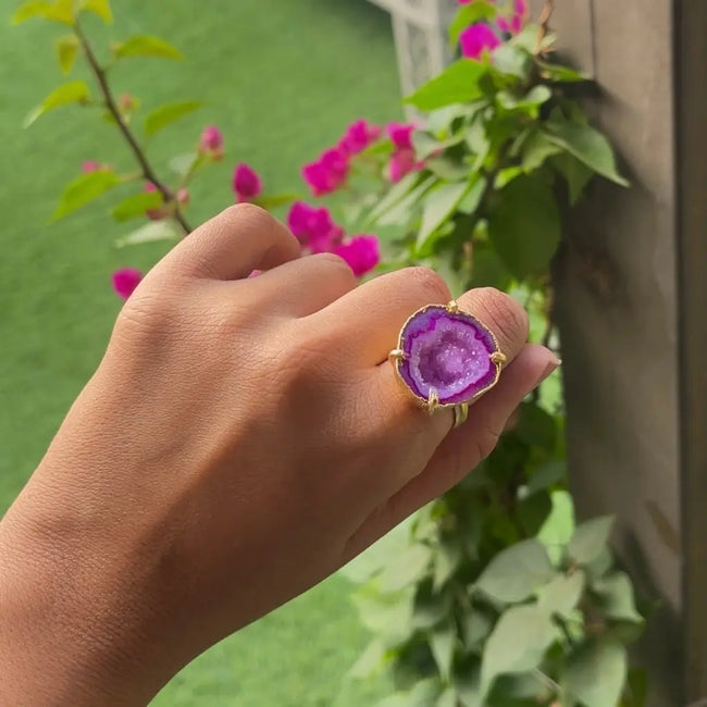 Druzy Agate Ring WearZing - Crystal Jewelry Store in India