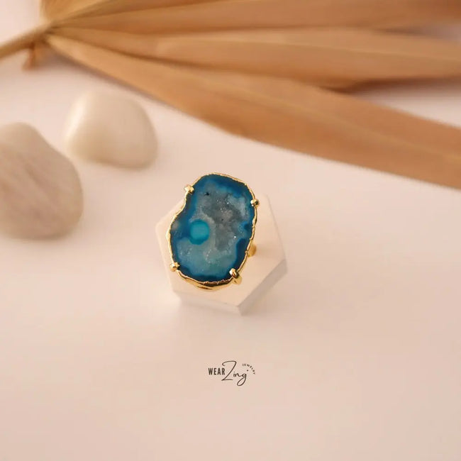 Druzy Agate Ring WearZing - Crystal Jewelry Store in India