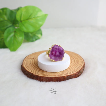 Druzy Agate Ring WearZing Pink 6 