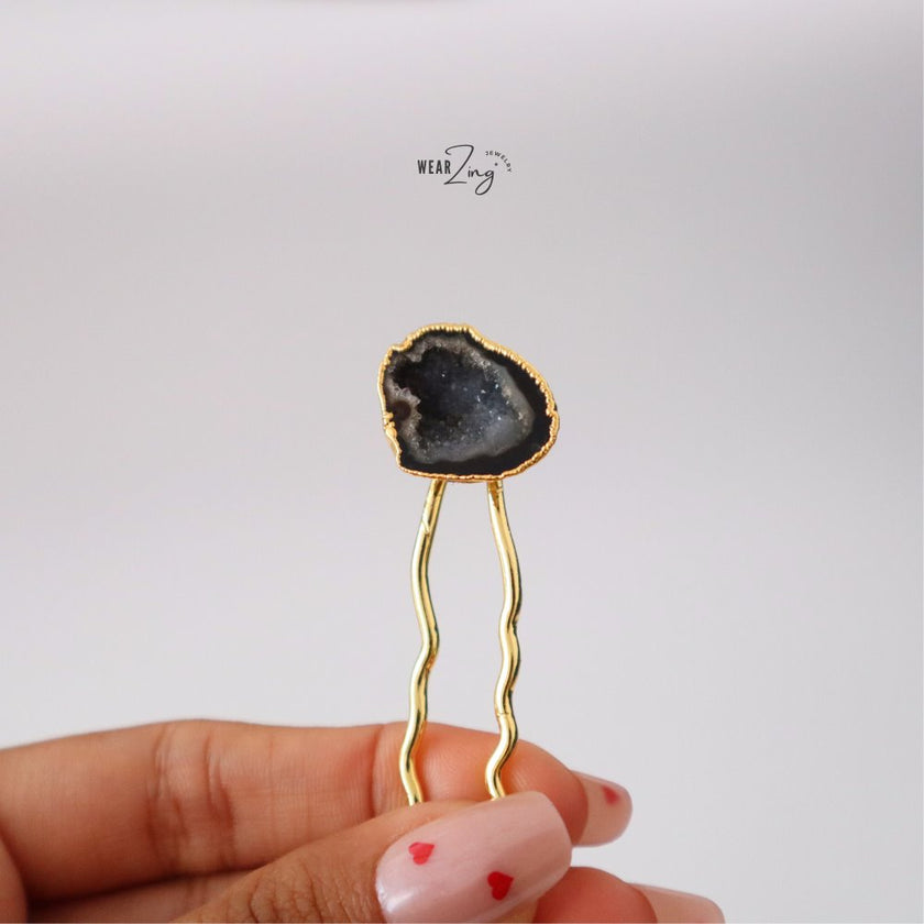 Druzy Hair Pins WearZing Black 