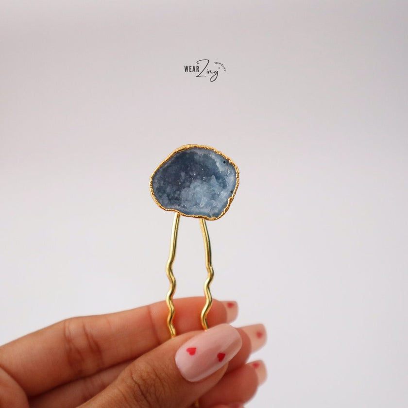 Druzy Hair Pins WearZing Blue 1 