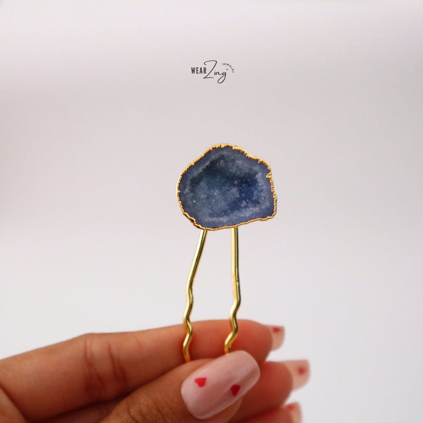 Druzy Hair Pins WearZing Blue 2 