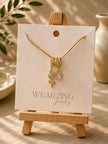 Gilded Rose & Crystal Dual Charm Necklace
