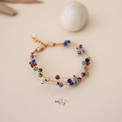 Evil Eye Bead Wire Bracelet WearZing - Crystal Jewelry Store in India