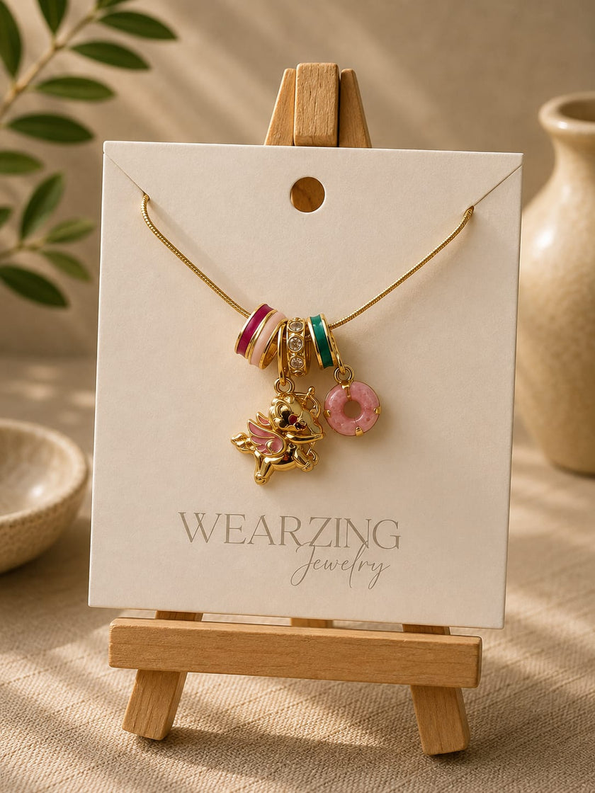 Celestial Play Winged Charm Necklace