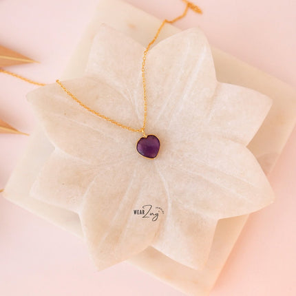 Heart Soul Pendant WearZing Amethyst Gold 