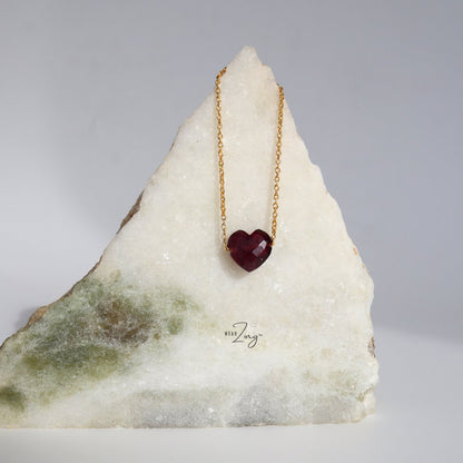 Heart Soul Pendant WearZing Garnet - Gold 