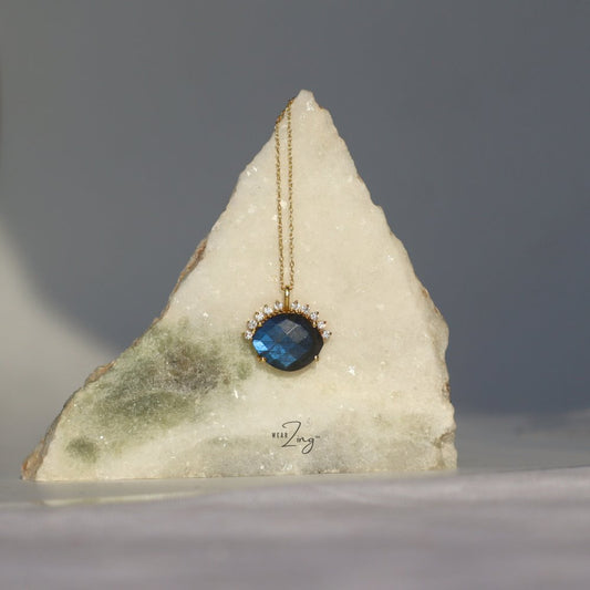 Labradorite Evil Eye Pendant WearZing 