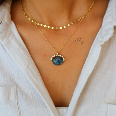Labradorite Evil Eye Pendant WearZing 