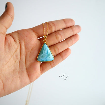 Larimar Pendant WearZing Triangular 